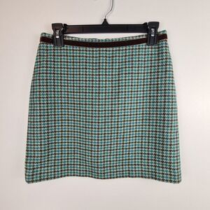 Banana Republic Women's Mini Skirt 0 Multicolor Houndstooth Academia Grunge